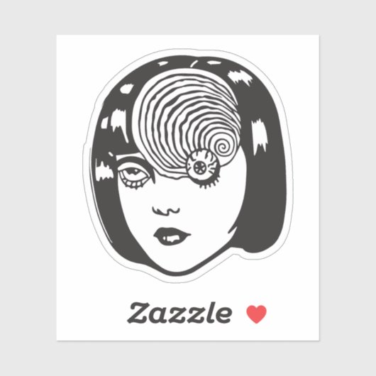 Horror anime girl  シール (シート)