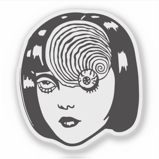 Horror anime girl シール (正面)