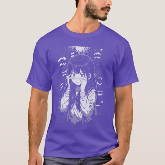 Horror Anime Manga Harajuku Gothic Grunge Aestheti Tシャツ (正面)