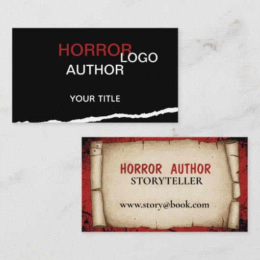 Horror Author Business Card 名刺 (正面/裏面)