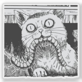 Horror cat anime art シール