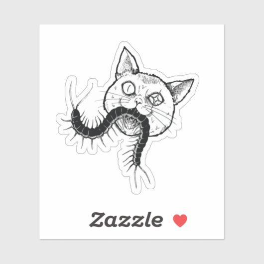 Horror cat anime art シール (シート)