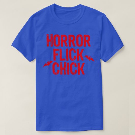 Horror Flick Chick Slasher Movie Blood Splatter Ha Tシャツ (デザイン正面)