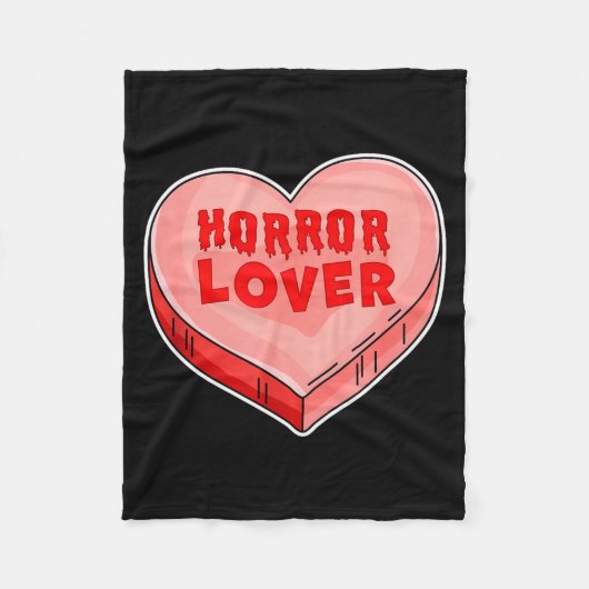 Horror Lover Candy Heart Valentines Day Halloween  フリースブランケット (正面)