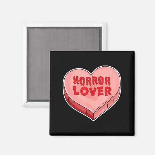 Horror Lover Candy Heart Valentines Day Halloween マグネット (正面/裏面)
