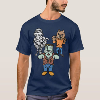 Horror Movie Monster Mummy Werewolf Frankenstein C Tシャツ