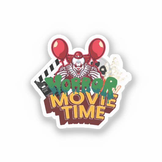 Horror Movie Time Clown Sticker シール (正面)