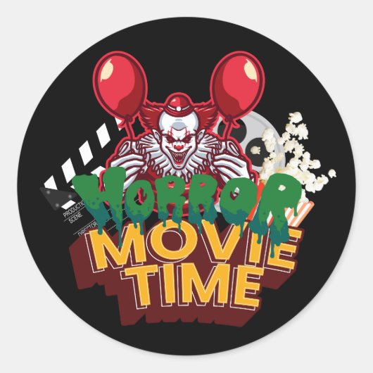 Horror Movie Time Clown Sticker ラウンドシール (正面)