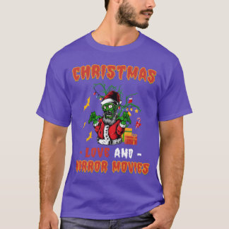 Horror Movie Zombie Creepy Santa Christmas Love re Tシャツ