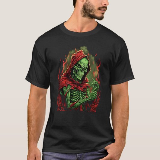 Horror Rock Skeleton Creepy Undead Death Occult Tシャツ (正面)