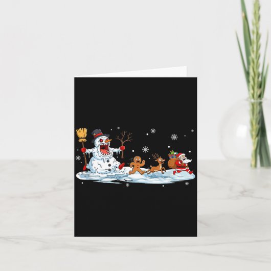 Horror Snowman Christmas Reindeer Gingerbread Sant カード (正面)