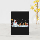 Horror Snowman Christmas Reindeer Gingerbread Sant カード (黄色い花)