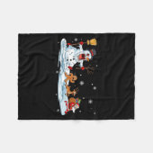 Horror Snowman Christmas Reindeer Gingerbread Sant フリースブランケット (正面(横))