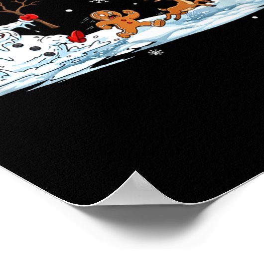 Horror Snowman Christmas Reindeer Gingerbread Sant ポスター (角)