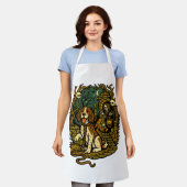 Horror Spooky Skeleton Dog Aesthetic エプロン (着用した状態)