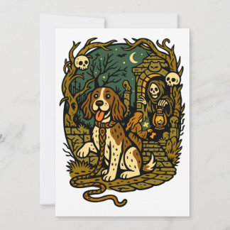 Horror Spooky Skeleton Dog Aesthetic 招待状