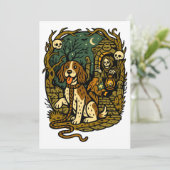 Horror Spooky Skeleton Dog Aesthetic 招待状 (スタンド正面)