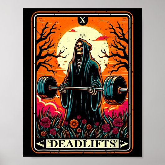 Horror Tarot Card Deadlifts The Death Gym Workout  ポスター (正面)