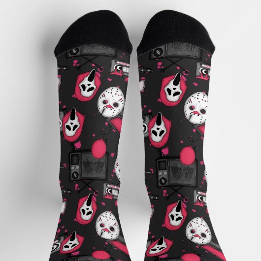 Horror Theme Crew Socks ソックス (上部)