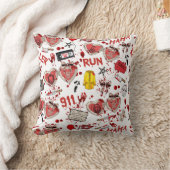 Horror Themed Decor Blood Splatter Throw Cushion クッション (ブランケット)