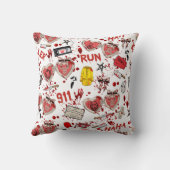 Horror Themed Decor Blood Splatter Throw Cushion クッション (裏面)