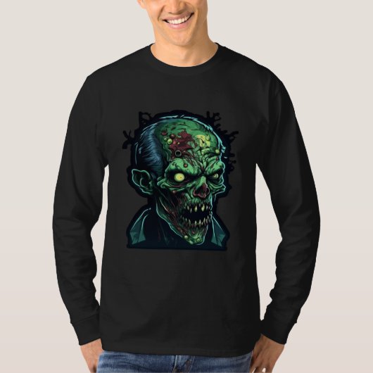 Horror Zombie Monster Nightmare Scary Terrifying H Tシャツ (正面)