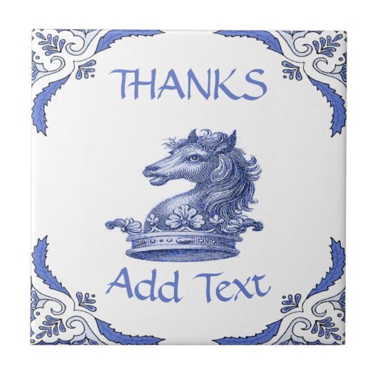 HORSEタイル、オランダルック、パーソナライズされたセラミックタイル タイル (正面)