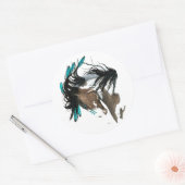 Horse威厳のある Stickers by Bihle ラウンドシール (封筒)