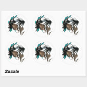 Horse威厳のある Stickers by Bihle ラウンドシール (シート)