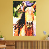 *~* Horse ウマ科の AR22 Black Mane Art Canvas Print キャンバスプリント (インサイチュ (リビング))