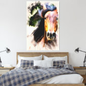 *~* Horse ウマ科の AR22 Black Mane Wall Canvas Print キャンバスプリント (インサイチュ (寝室))