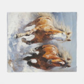 Horse フリースブランケット (正面(横))