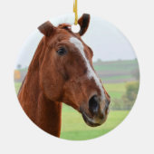 HORSE 最高の EVERフォトホワイトオーバーレイパーソナライズされた セラミックオーナメント (裏面)