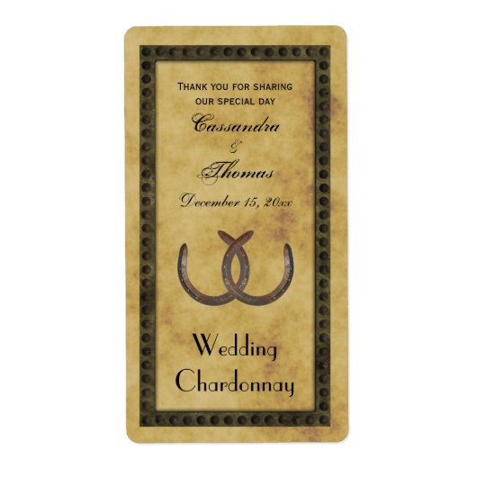 Horse 素朴 Shoes BG動揺してボトルラベル ラベル (正面)