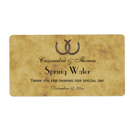 Horse 素朴 Shoes BG動揺して Water Label ラベル (正面)