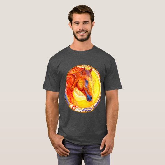 Horse 絵を描 02 Tシャツ (正面フル)