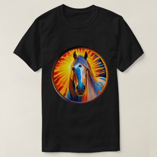 Horse 絵を描 03 Tシャツ (デザイン正面)