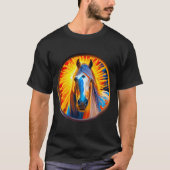 Horse 絵を描 03 Tシャツ (正面)