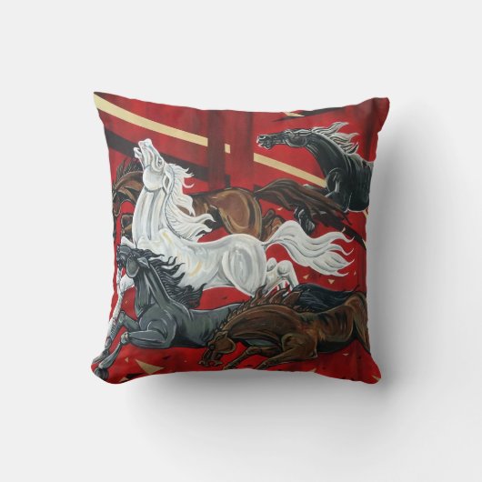 Horse 16インチX 16インチ装飾用クッション クッション (正面)