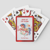Horse 2026 Papercut Chinese Lunar New Year Red トランプ (裏面)