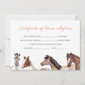 Horse Adoption Fill in Certificate Card (正面)