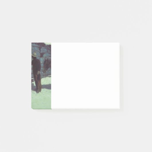 Horse and Cowboy Winter Snow ポストイット (正面)