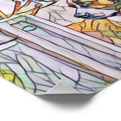 Horse and dog classic painting/ stain glass look ポスター (角)