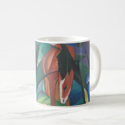 Horse and Eagle by Franz Marc, Cubism Artヴィンテージ コーヒーマグカップ (正面右)
