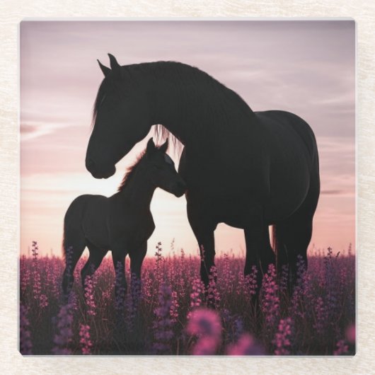 Horse and Foal ガラスコースター (正面)
