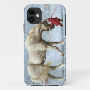 Horse and Girl in Snow iPhone 11 ケース
