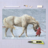 Horse and Girl in Winter 薄葉紙 (クラフト)