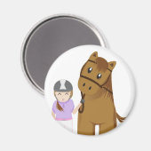 Horse and girl - Menina e cavalo マグネット (正面/裏面)