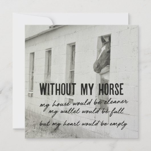 HORSE AND HEART 5.25 x 5.25 card 招待状 (正面)