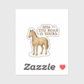 horse and motivational text sticker シール (シート)
